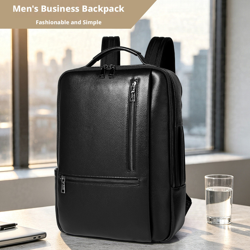 Mochila de cuero genuino negro - Leather Work Rucksack Mens reseña y precio